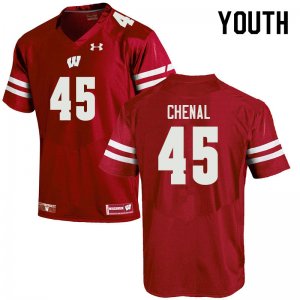 Youth Wisconsin Badgers NCAA #45 Leo Chenal Red Authentic Under Armour Stitched College Football Jersey XB31L35QA